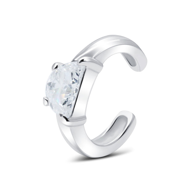 CZ Half-Moon Solitaire Ear Cuff EC-1254A