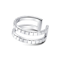 Double Band Ribbed Ear Cuff EC-1324