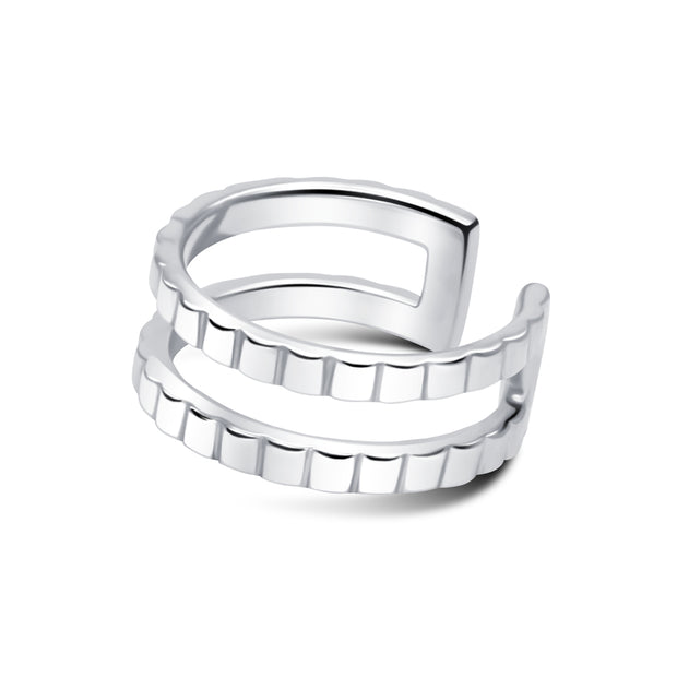 Double Band Ribbed Ear Cuff EC-1324
