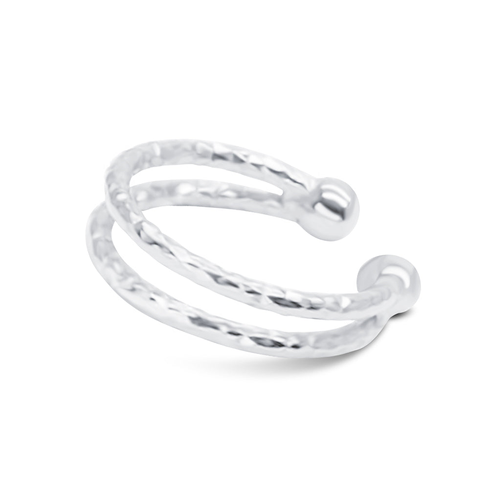 Hammered Double Band Ear Cuff EC-1331