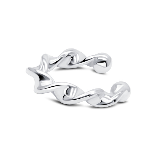Wave Curved Silver Ear Cuff EC-1334