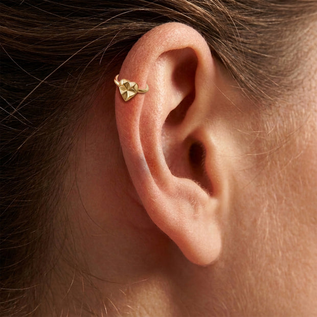 Geometric Heart Facet Ear Cuff EC-1354