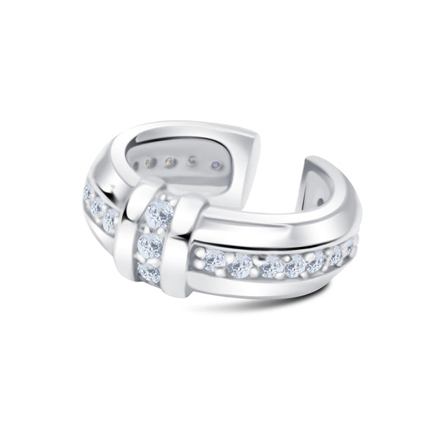 Stacked CZ Bar Ear Cuff EC-1356