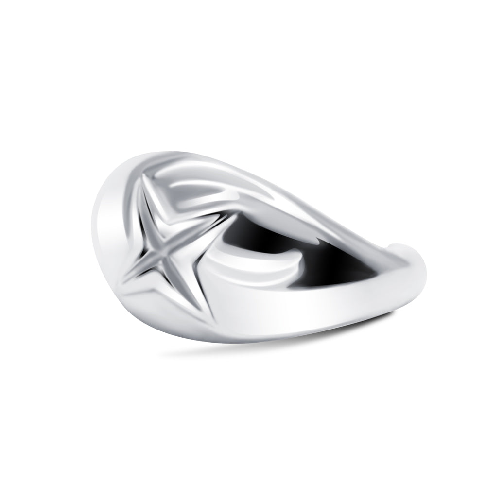 Engraved Star Dome Ear Cuff EC-1358