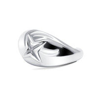 Engraved Star Dome Ear Cuff EC-1358