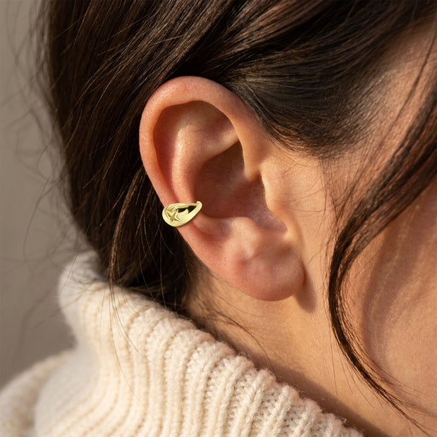 Engraved Star Dome Ear Cuff EC-1358