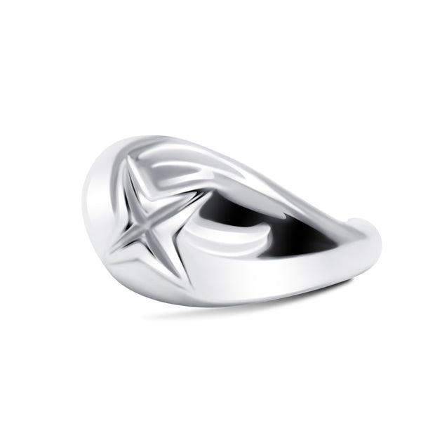 Engraved Star Dome Ear Cuff EC-1358