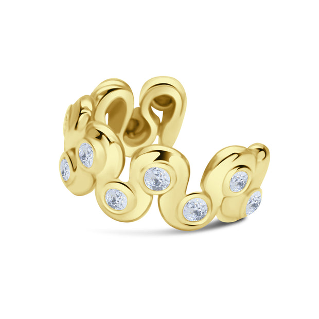 S Wave Bezel CZ Ear Cuff EC-1363
