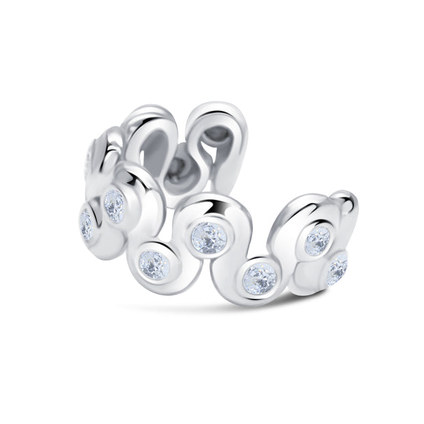 S Wave Bezel CZ Ear Cuff EC-1363