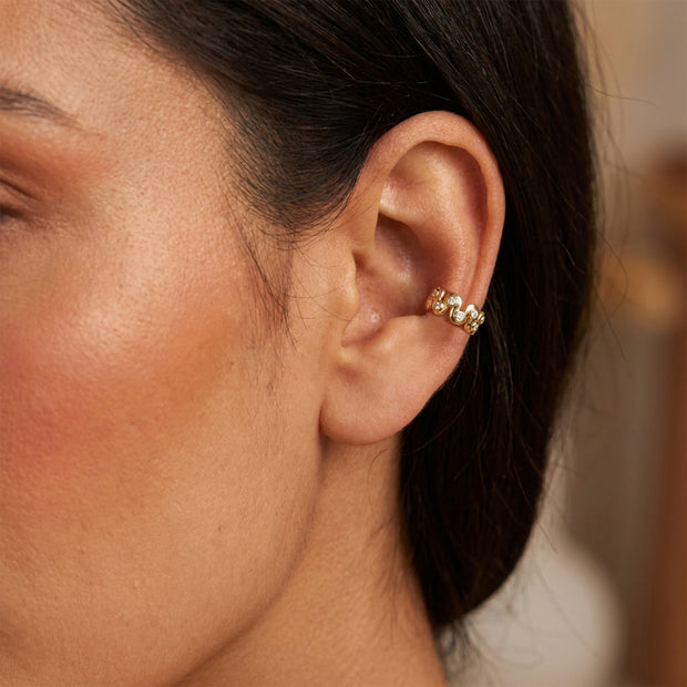 S Wave Bezel CZ Ear Cuff EC-1363