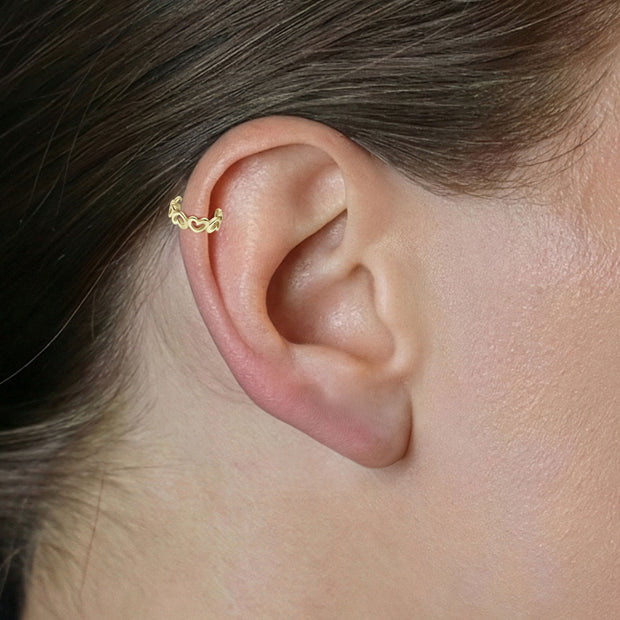 Linked Hearts Ear Cuff EC-1380