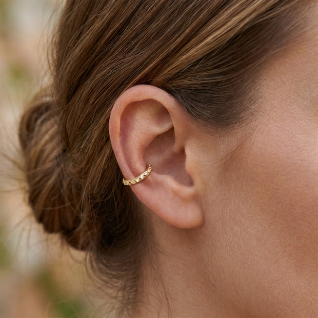 CZ Pyramid Spike Ear Cuff EC-1386