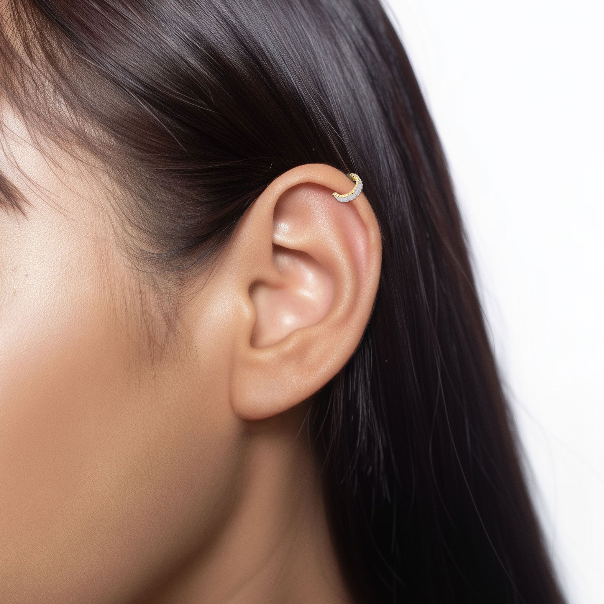 Baguette CZ Eternity Ear Cuff EC-1387