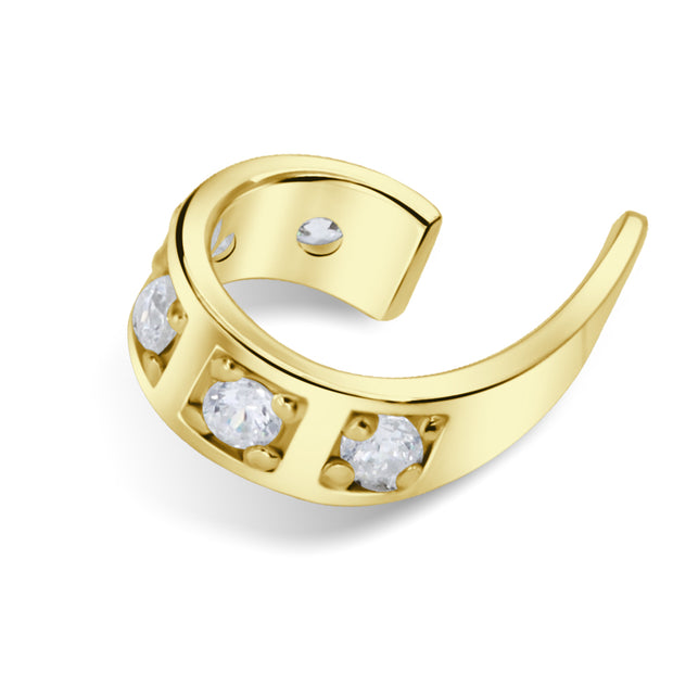 Crescent Moon Five CZ Ear Cuff EC-1391