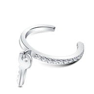 Pavé CZ Key Charm Ear Cuff EC-1464
