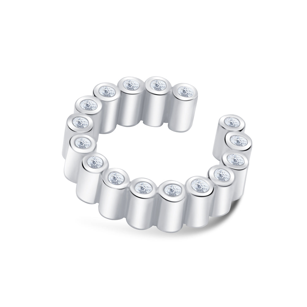 Cylinder Bezel CZ Ear Cuff EC-1466