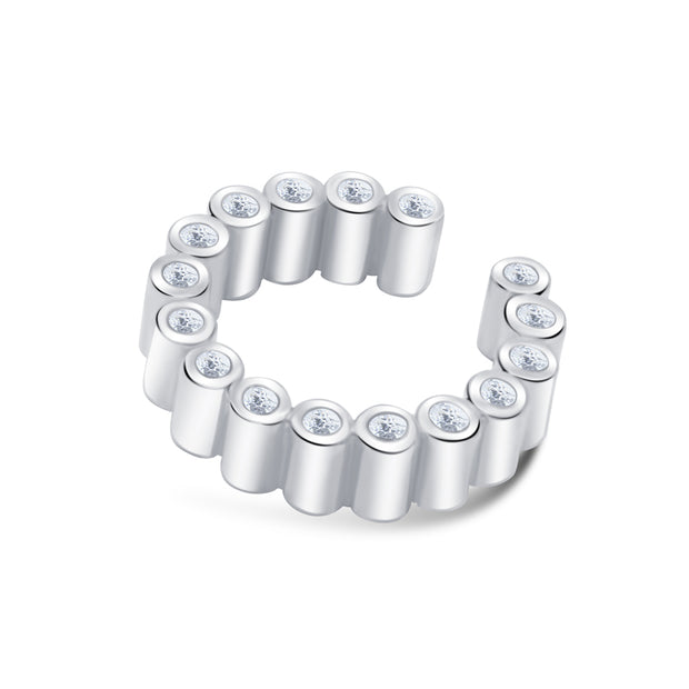 Cylinder Bezel CZ Ear Cuff EC-1466