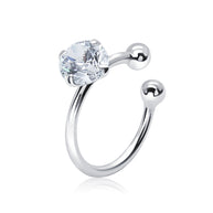 Solitaire CZ Ball-End Ear Cuff EC-1475