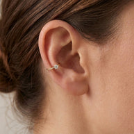Solitaire CZ Ball-End Ear Cuff EC-1475