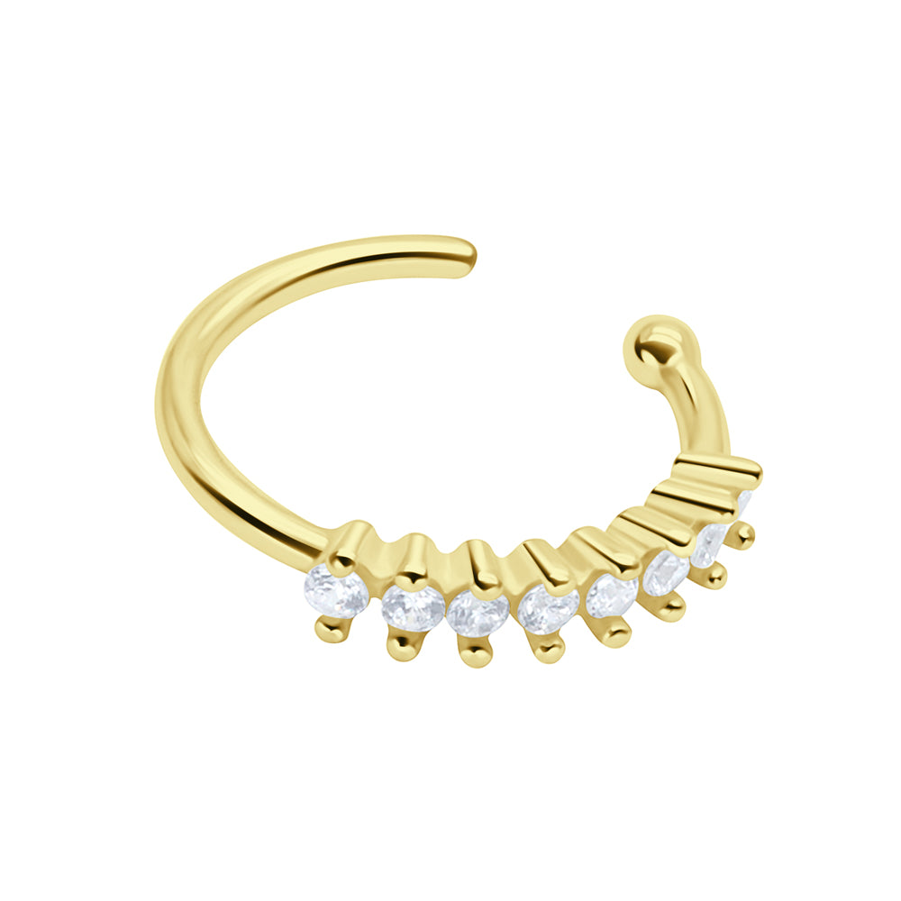 Five-Stone CZ Crown Ear Cuff EC-1477
