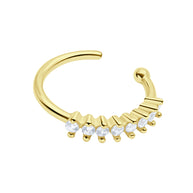 Five-Stone CZ Crown Ear Cuff EC-1477