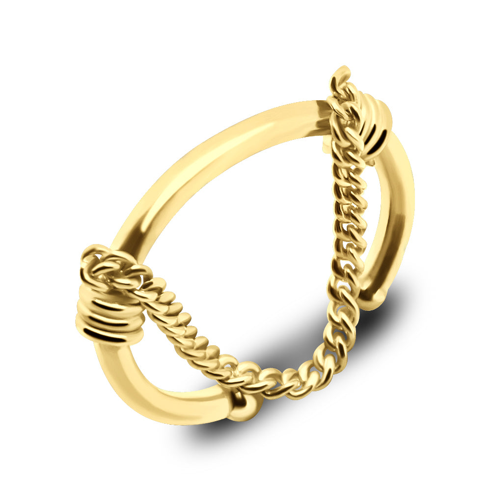 Dangling Spiral Chain Ear Cuff EC-410