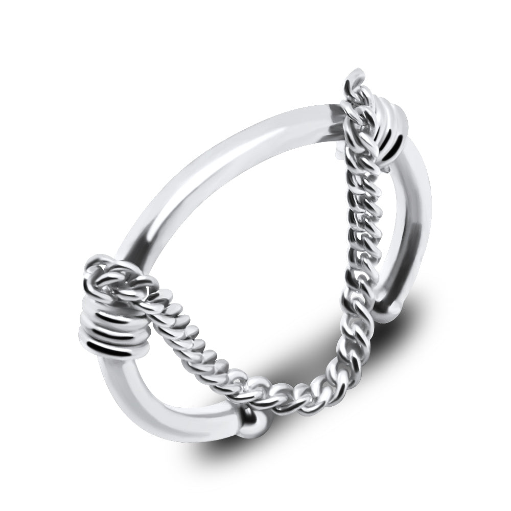 Dangling Spiral Chain Ear Cuff EC-410