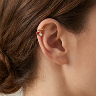 Double Heart Enamel Ear Cuff Charms EC-428