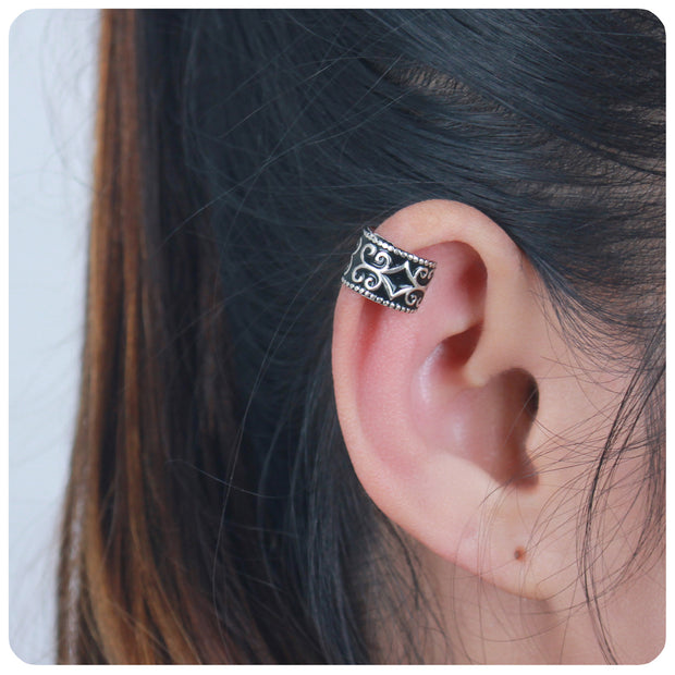 Bali Scroll Oxidised Ear Cuff EC-734