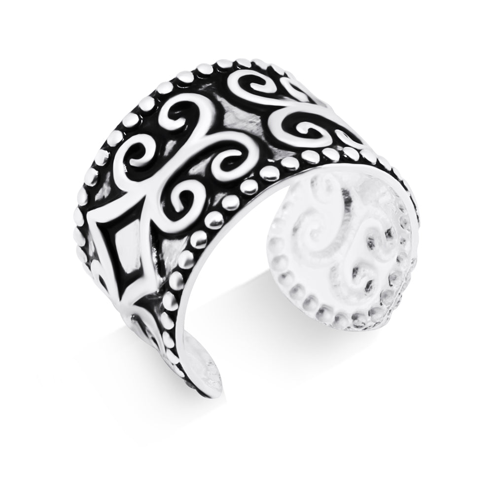 Bali Scroll Oxidised Ear Cuff EC-734