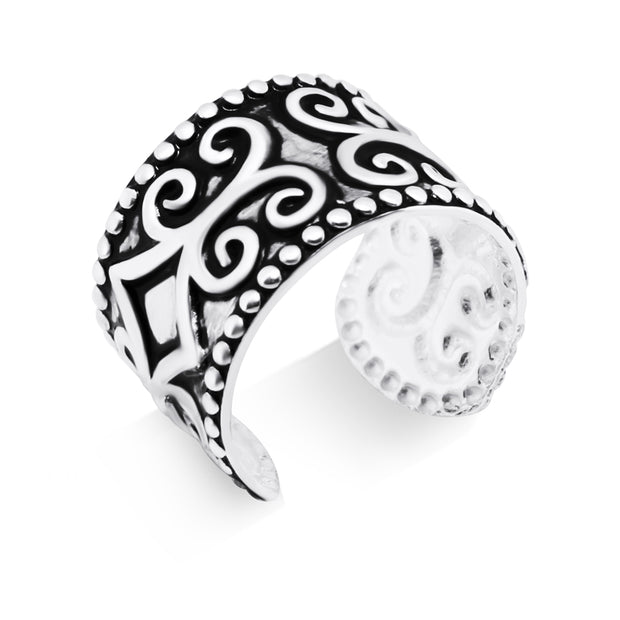 Bali Scroll Oxidised Ear Cuff EC-734