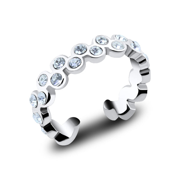 Bezel Rhinestone Bubble Ear Cuff EC-770