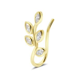 Unique Floral Inspired Ear Clip with Cz Stones ECH-258