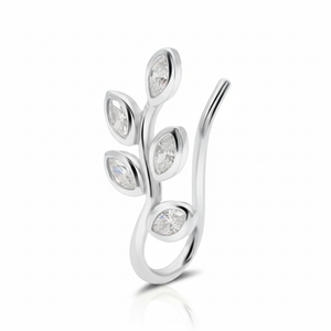 Unique Floral Inspired Ear Clip with Cz Stones ECH-258