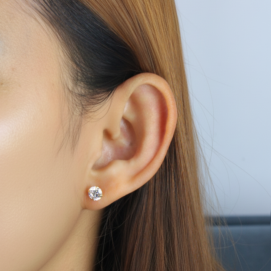 Classic CZ Stud Earrings ECS-01-6