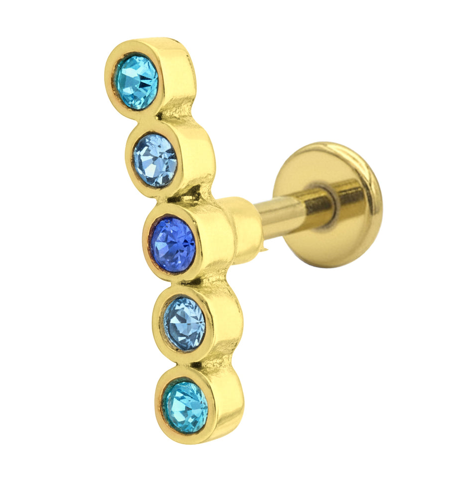 Blue Gradient Crystal Curved Barbell EFB-18