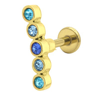 Blue Gradient Crystal Curved Barbell EFB-18