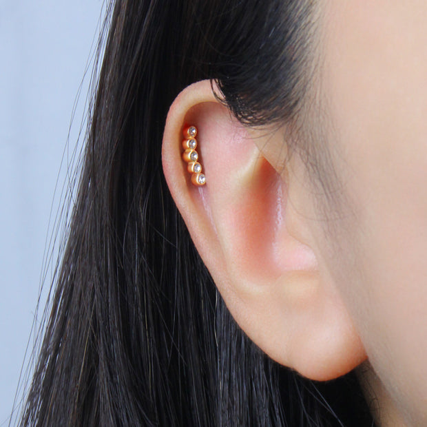 Blue Gradient Crystal Curved Barbell EFB-18