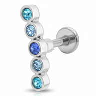 Blue Gradient Crystal Curved Barbell EFB-18