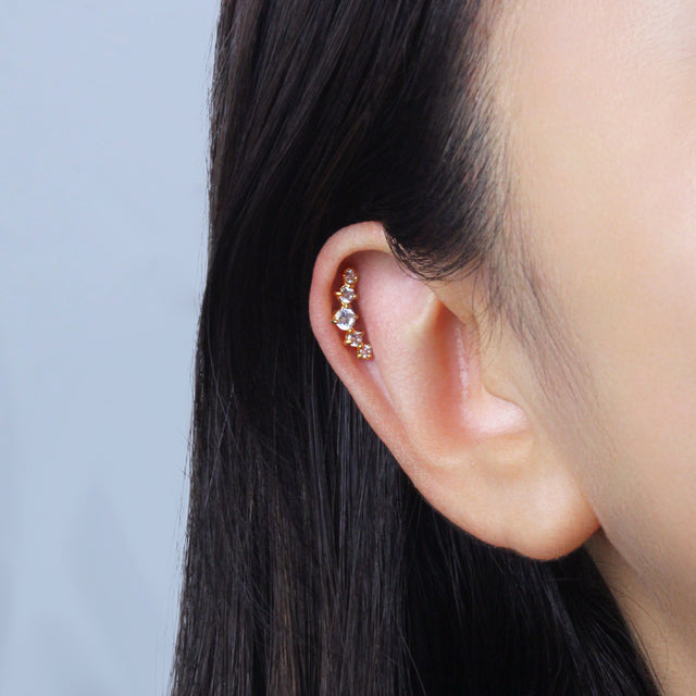 Crystal Stones Helix Ear Piercing EFB-252