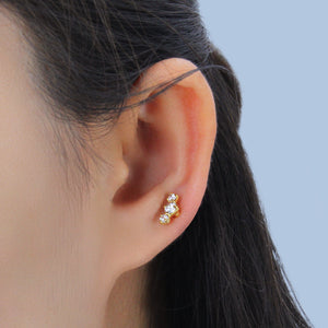 Elegant Triple CZ Stone Helix Ear EFB-2560