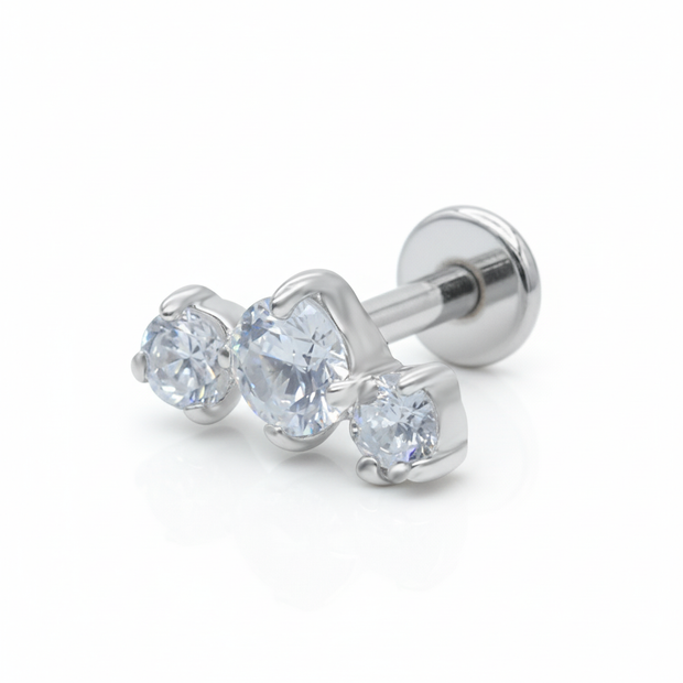 Elegant Triple CZ Stone Helix Ear EFB-2560