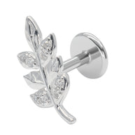 Leaf with CZ Flat Back Earring EFB-2867