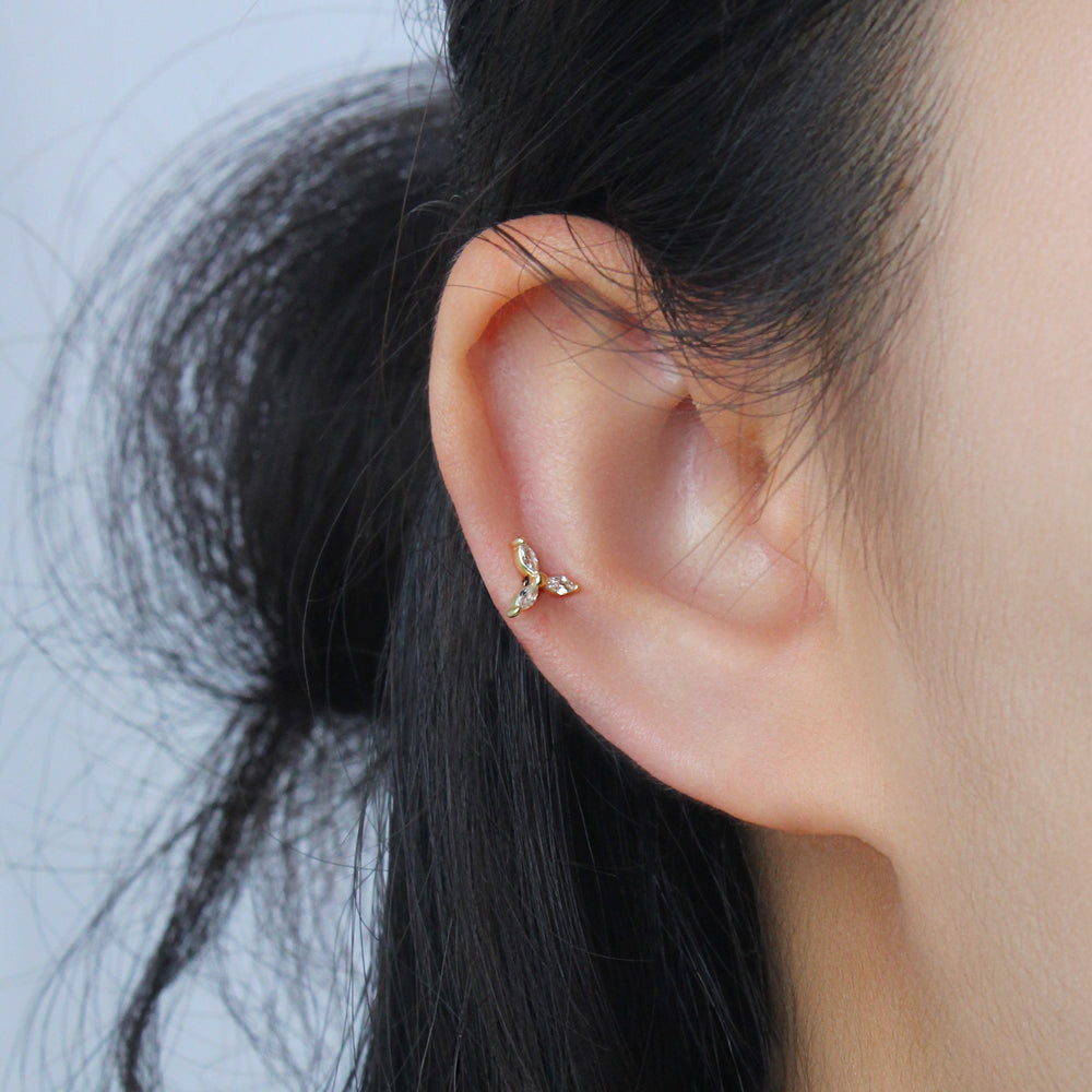 Tri-Marquise CZ Flat Back Earring EFB-3214