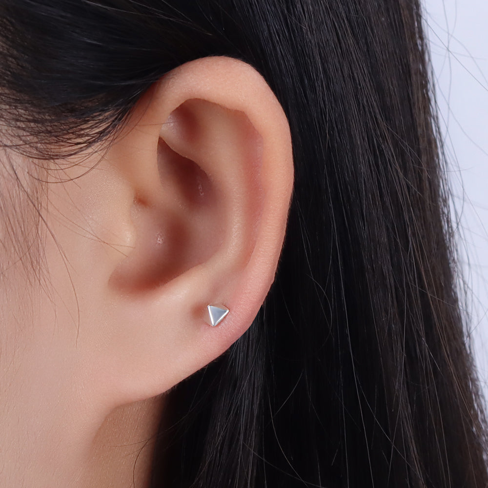 Pyramid Minimalist Flat Back Earring EFB-3236