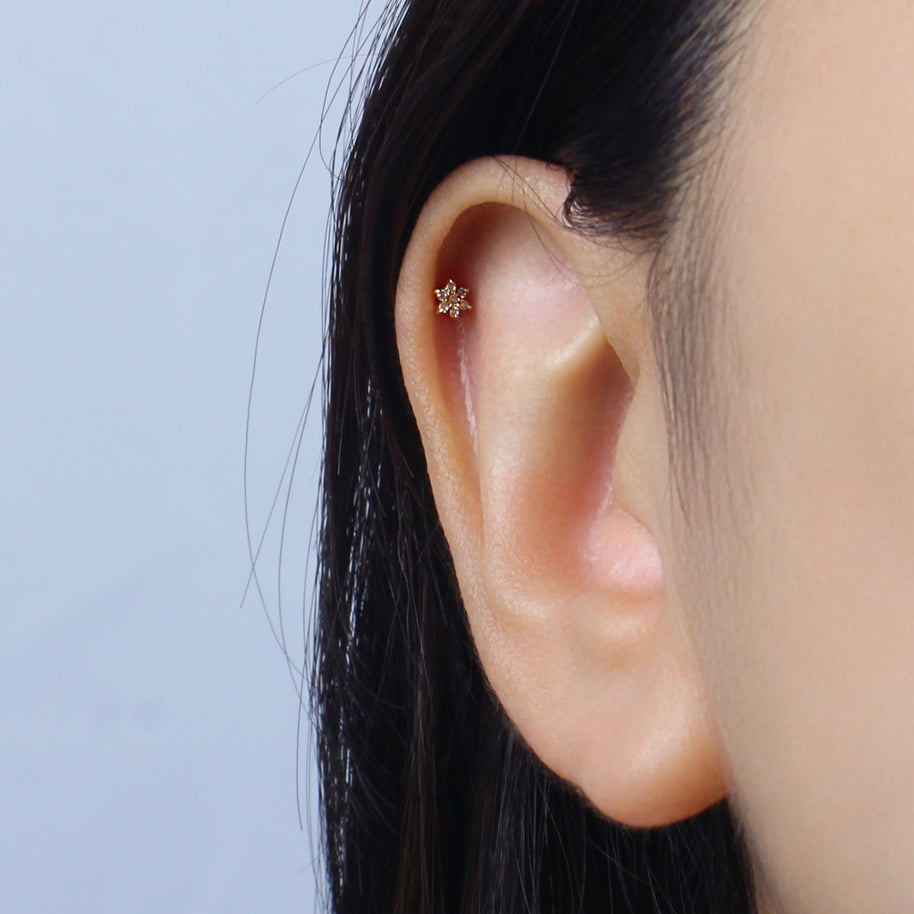 Tiny Flower CZ Helix Ear EFB-3342