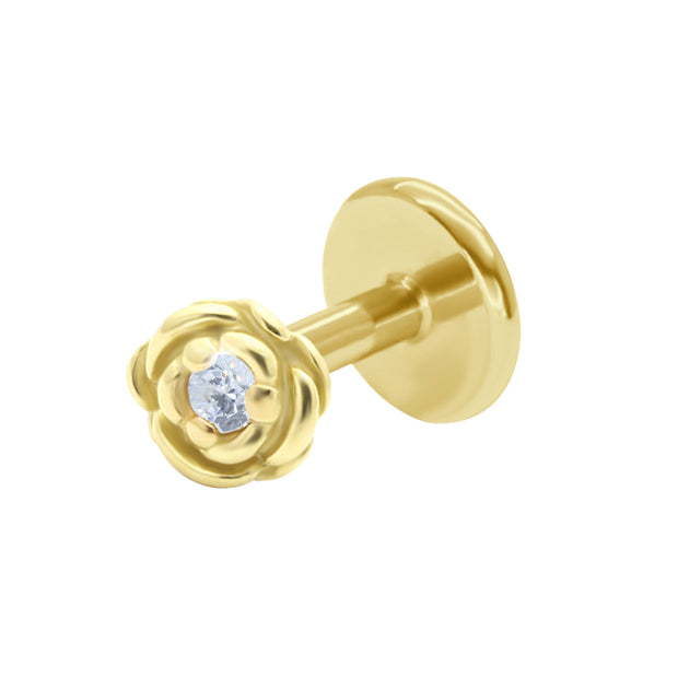 Rose Flower CZ Ear Piercing EFB-3562