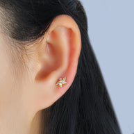 Marquise CZ Flower Barbell Stud EFB-3640