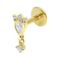 Crown Pear CZ Dangle Helix Ear EFB-3701