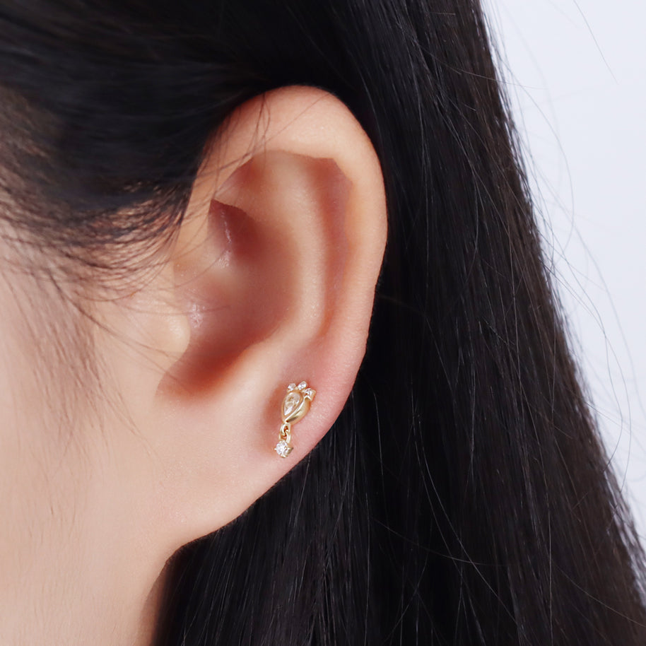 Crown Pear CZ Dangle Helix Ear EFB-3701
